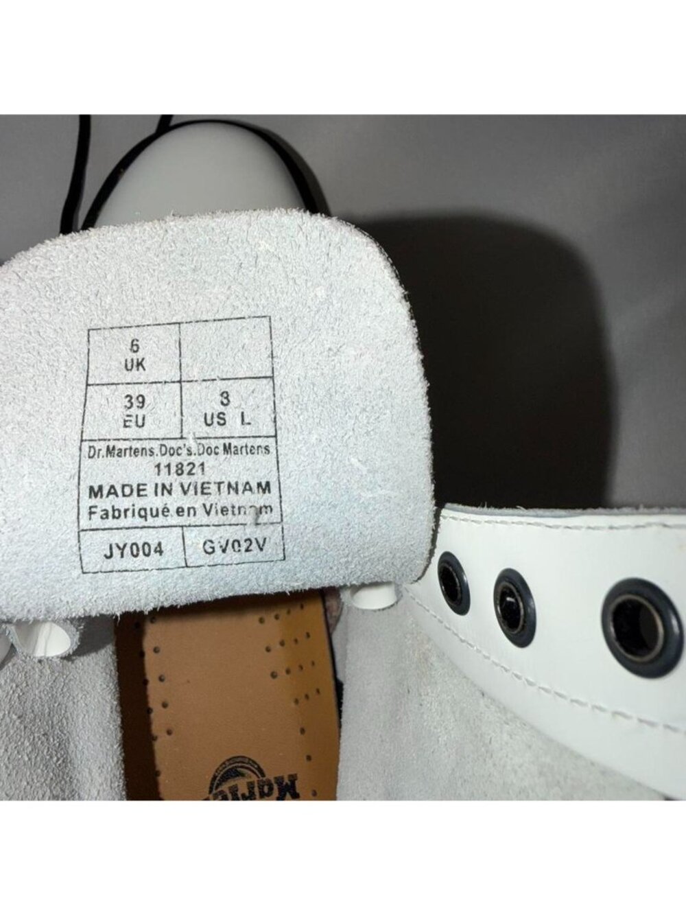 White Dr Martens 1460 Smooth Leather Boots - Picture 4 of 6